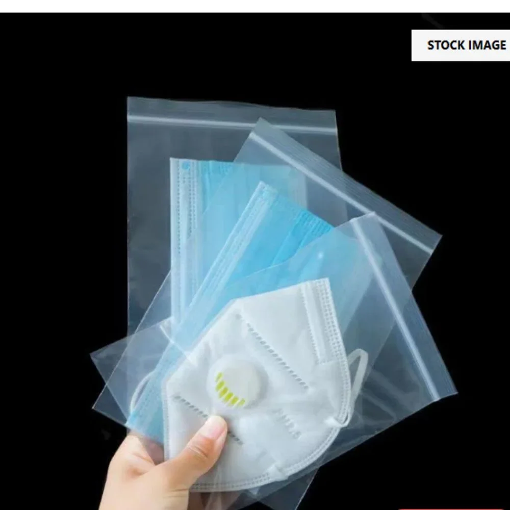 100 Pcs Transparent Mobile Phone Dust Bag, Zipper Reclosable Plastic Bags,5 Mil,